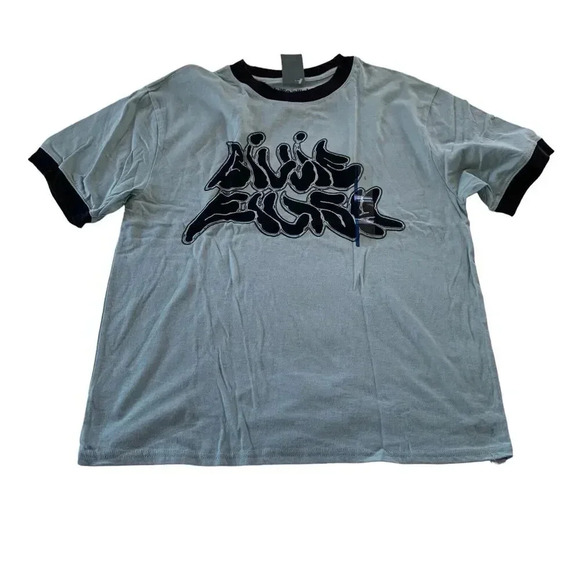 🩵Adult Billie Eilish Ringer Tee Graphic Print Teal Green Shirt Size Large NWT - Picture 2 of 9